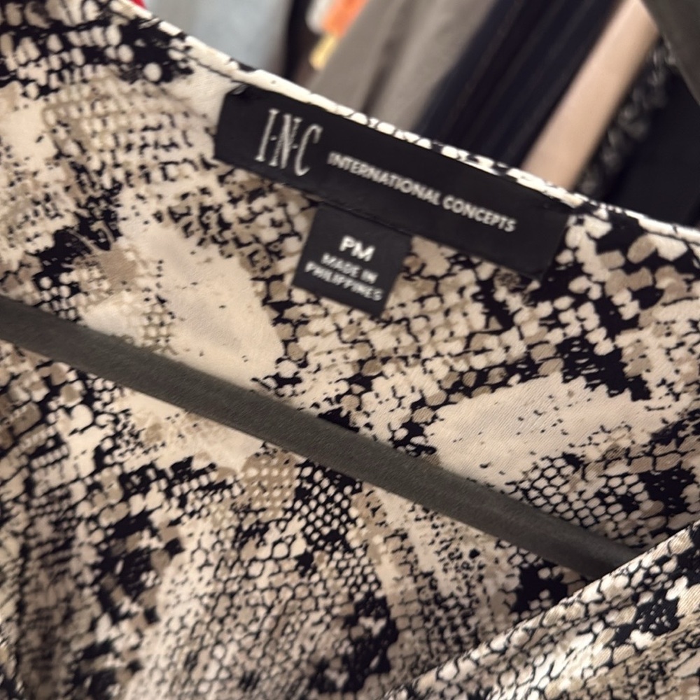 I.N.C. International Concept Size Animal-Print Surplice Jumpsuit - Picture 7 of 7